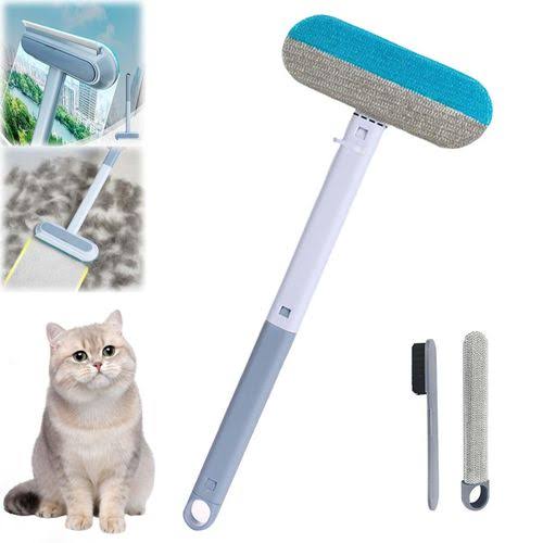3 in 1 Pet Hair Removal Tool, Multifunctional Pet Hair Remover, Reusable and Washable Dog Cat Hair Cleaning Removal Brush with Long Handle, for